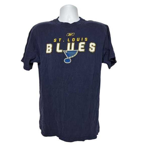 St Louis Blues Men's T Shirt Navy Blue Size Medium - Picture 2 of 4